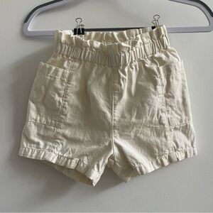 Bonpoint milk white elastic shorts in organic cotton. 3A.
